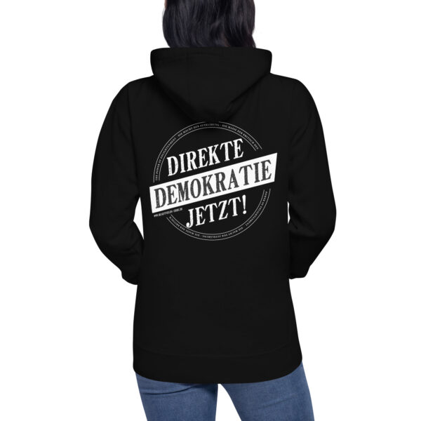 "Ich wähle mich selbst! - Direkte Demokratie Jetzt" Unisex-Kapuzenpullover - schwarz – Bild 2