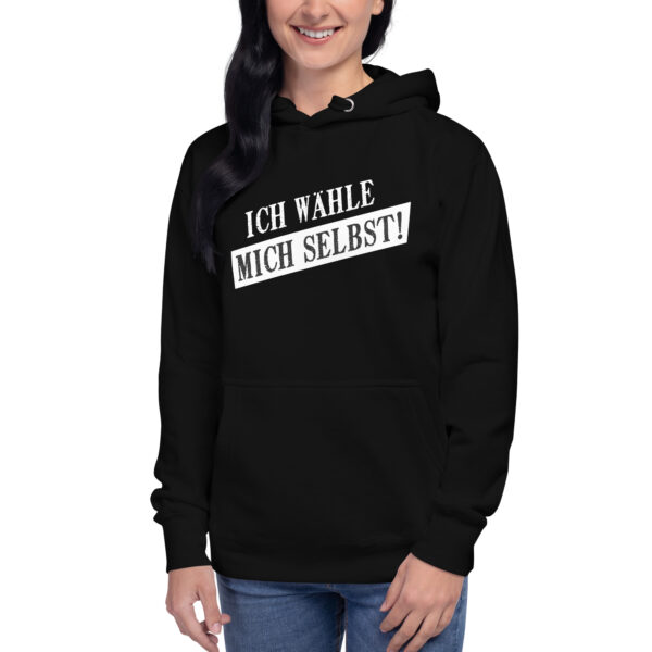 "Ich wähle mich selbst! - Direkte Demokratie Jetzt" Unisex-Kapuzenpullover - schwarz