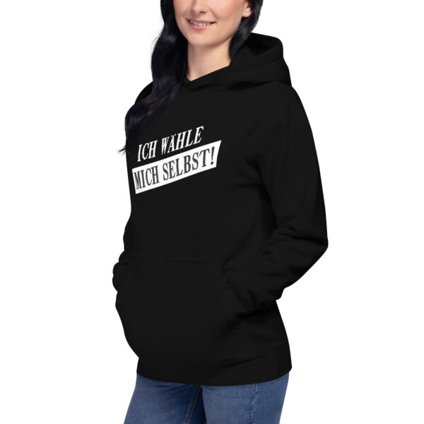 "Ich wähle mich selbst! - Direkte Demokratie Jetzt" Unisex-Kapuzenpullover - schwarz – Bild 4